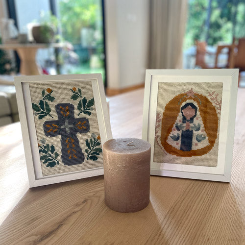 Pack cuadro Virgen y Cruz