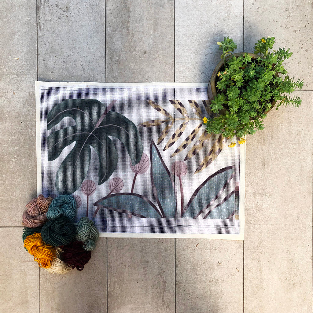 Esterilla Tropic white 35x55